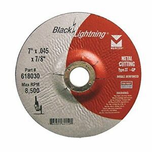 Mercer Industries 618030-7&#034; x .045 x 7/8&#034; Type 27 Black Lightning Cut-Off Whe...