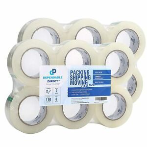 Packstrong Industrial Grade Clear Packing Tape (12 Rolls) - Extra Long 110 Yards