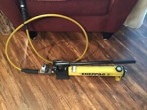 Enerpac Hydraulic Hand Pump P-392, Gauge and Hose