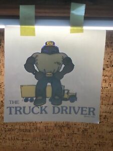 Vintage 1981 SSI The Truck Driver Trucker Belt Hat Iron-On Transfer T-5