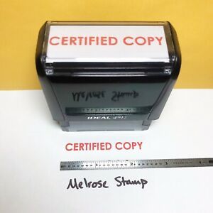 Certified Copy Rubber Stamp Red Ink Self Inking Ideal 4913