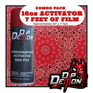 16oz hydrographic film / activator Red Bandanna hydro dip dipping wizard