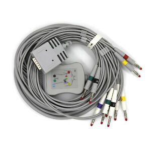10 Lead ECG/EKG Cable Patient Leadwire for Burdick E-350  15Pin