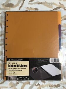 Caliber Premium Discbound Dividers 5 Color Tab For 8.5 x 11 Caliber Notebook