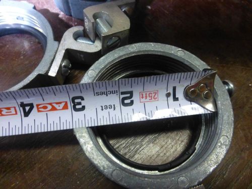 Lot of 3 ground bushing 2 1/2&#034; inch   aluminum grounding gasket threaded for sale