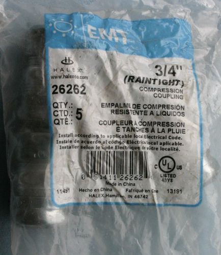 Electrical-&#034;Halex&#034; Pack of Four-3/4 Raintight Compression Couplings&#034;NEW (Box#10)