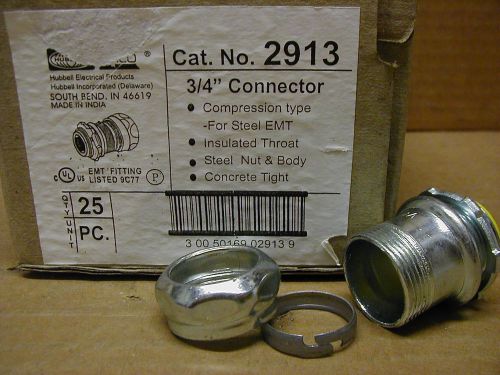 Hubbell raco 3/4 steel emt insulated compression connector, lot of 25 for sale