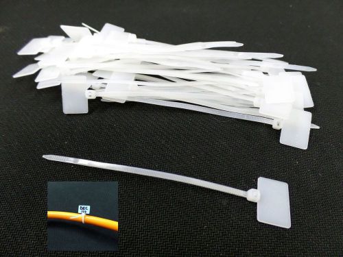 50 PC ZIP TIE WRAP LABEL MARKER CABLE HARNESS 8&#034; LONG X 1/8&#034; WIDE 4X200MM