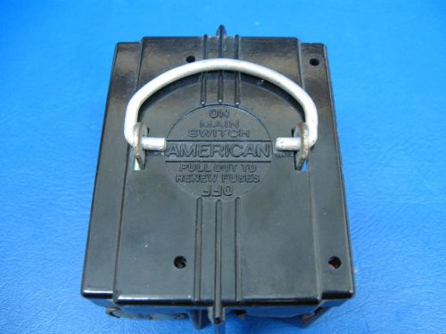 Vintage american range fuse pull out block with 60 amp buss one-time fuses for sale