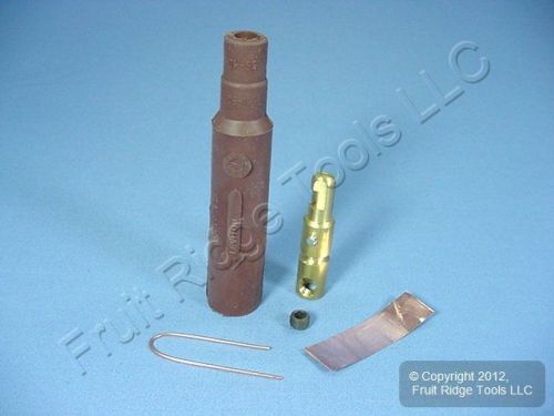 Leviton brown ect 15 series detachable male cam plug 125a 600v set screw 15d21-h for sale