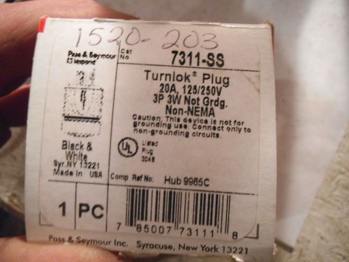 Pass &amp; seymour legrand 20amp 3 pole turnlok plug 7311-ss-  new for sale
