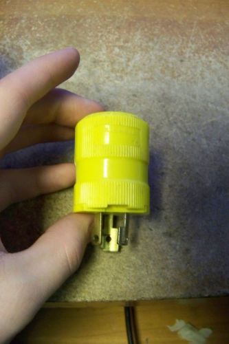 New ericson hubbell 1510-p plug yellow 15 amp 2pole 3w 125v nema 5-15 for sale