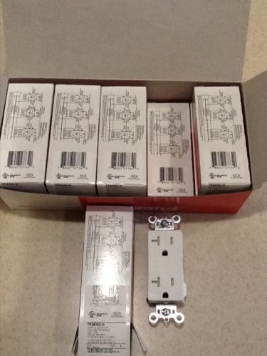 NEW 10 PACK PASS &amp; SEYMOUR 20 AMP TAMPER DECORATOR WHITE OUTLETS