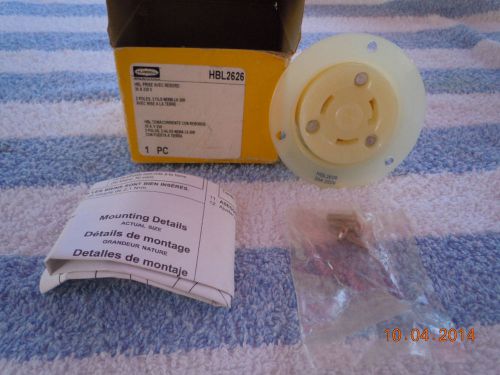 Hubbell hbl2626 flanged twist lock receptacle 30a, 250v, nema l6-30r for sale