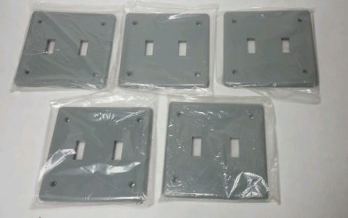 Lot of 5 fs box covers double switch 2 gang toggle light switch covers for sale