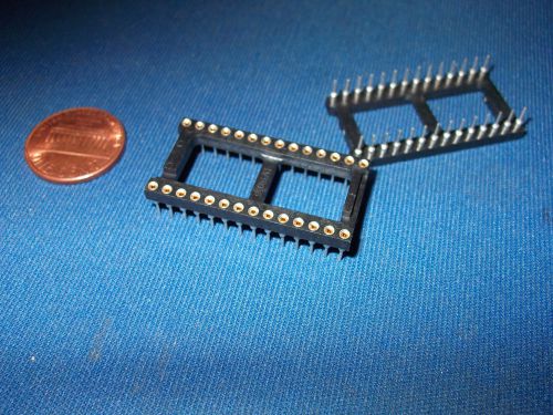 28-PIN SOCKET MACHINED OPEN FRAME BLACK GOLD INSERTS LOT 2 PIECES