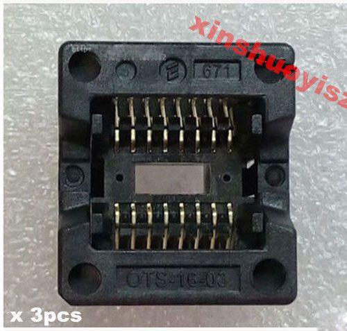 [3x]OTS-16(16)-1.27-03 SOP16 1.27 Pitch IC Test Burn-In Socket Enplas 150mil