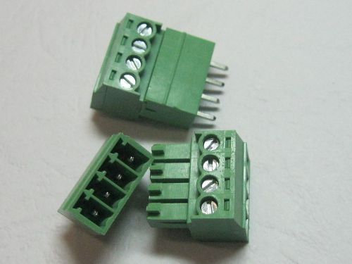 100 pcs 4pin/way pitch 3.5mm screw terminal block connector green pluggable type for sale