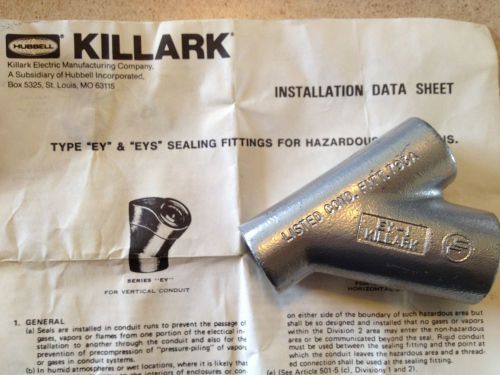 Ey-1 -- killark  -- vertical conduit seal hub fitting w/o cap for sale