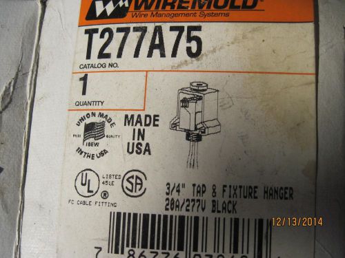 2 new in box WIREMOLD T277A75 3/4&#034; TAP &amp; FIXTURE HANGER 20 amp black