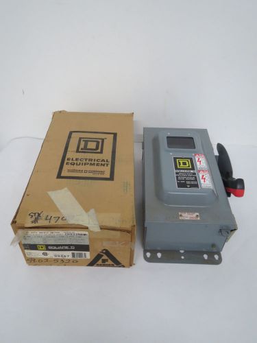 New square d h222nawk 60a amp 240v-ac 2p fusible disconnect switch b431558 for sale