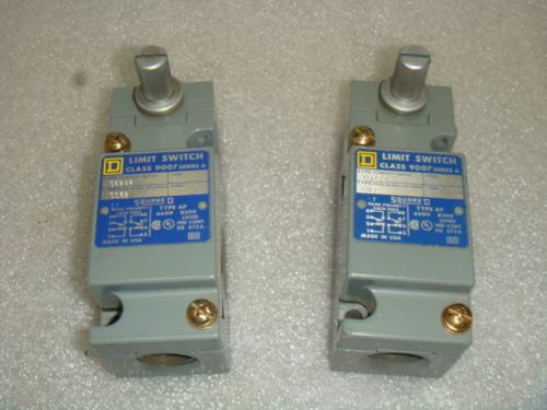 NEW LOT OF 2 NEW SQUARE D LIMIT SWITCH, 9007 C62B2, TYPE 6P, NEW NO BOX