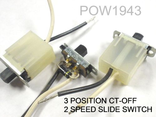 ( 6 PC. ) STACKPOLE 3 POSITION, CENTER - OFF, 2 SPEED SLIDE SWITCH 120VAC/60VAC