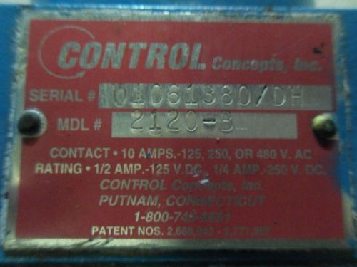 (RR15-2) 1 USED CONTROL CONCEPTS 2120-B SPEED SWITCH