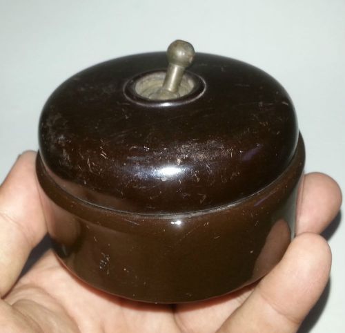 C1910 rare old huge size king george 5 bakelite porcelain switch electric button for sale