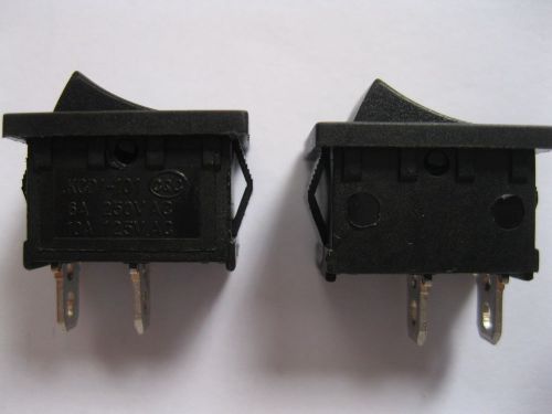 200 pcs rocker switch kcd1-101 on/off black cap 2pin 6a 10a  21x15mm for sale
