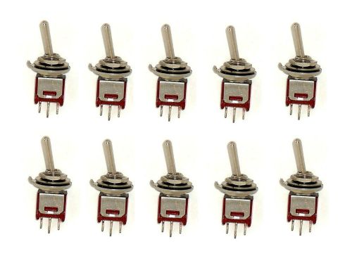 Lot of 10 SubMiniature ON/OFF/ON SPDT Toggle Switch