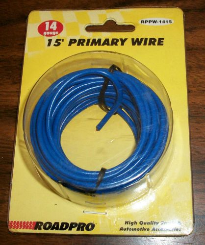Roadpro 14 gauge primary wire, 15 ft., all purpose wire, blue coated, new for sale