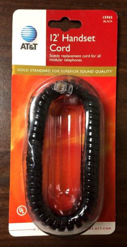 At&amp;t 12&#039; receiver handset phone coil curly cord superior sound quality 15965 for sale