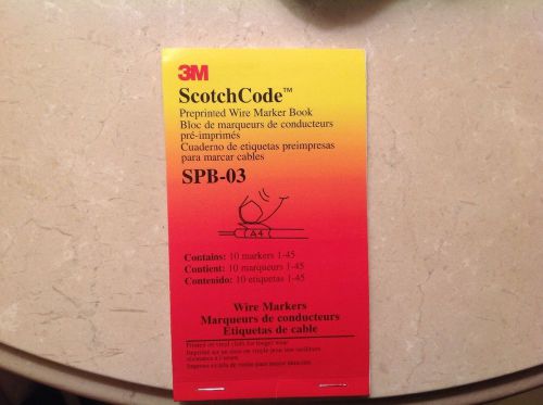 3M SCOTCH CODE SPB-03 PREPRINTED WIRE MARKER BOOK 1-45