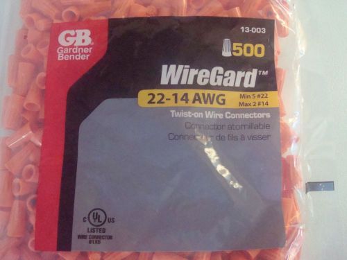 500 Pcs Orange 22-14 AWG Twist-On Electrical Wire Nuts Connectors