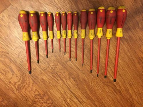 Wiha 13 pc. insulated electrical screwdriver set and wiha 7 pc. precision set for sale