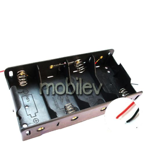 50 x 4 D Cells Battery 6V Clip Holder Box Case w/Lead M