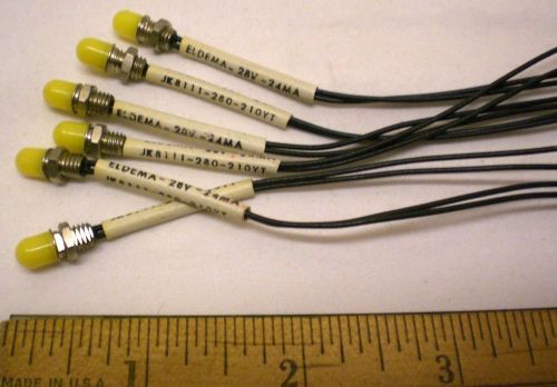 Sub-Sub Miniature Indicator Lights,6 Yellow, ELDEMA, 28V, 24MA Made in USA