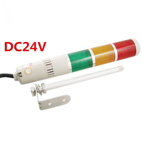 DC24V Yellow Red Green Buzzer Sound Tower Industrial Signal Warning Light Alarm