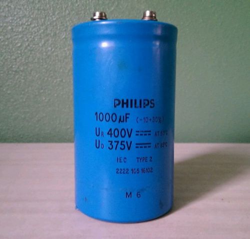 Used Philips Type 2 Capacitor 1000UF 400VDC