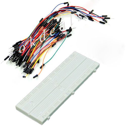 830 Tie Points MB102 Solderless PCB Breadboard +65Pcs Jumper Cable Wires Arduino