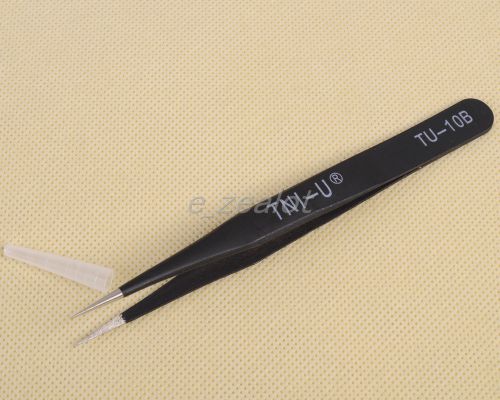 Antistatic Non-magnetic Straight Tip Tweezer TU-10B 125x10mm or 4.92x0.39in