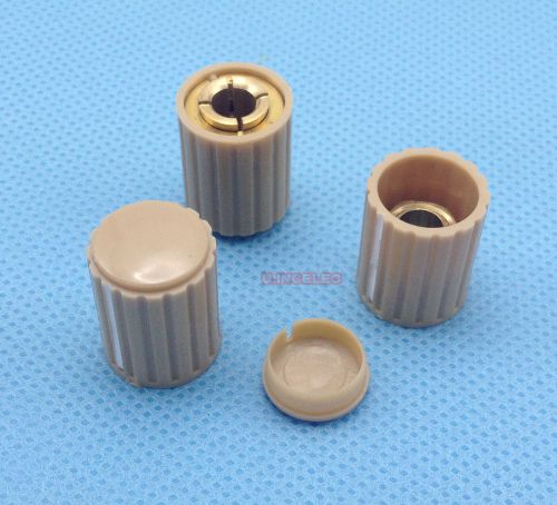 Beige Yellow Round Knobs,Flush brass inserts to fit 6mm shafts BK20-16-6J.5pcs