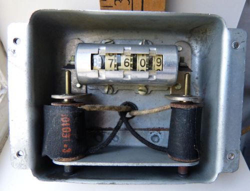 vintage two solenoid pulse panel meter #101031-3 AC-24V, 12 ohms; DC-12V, 6 ohms