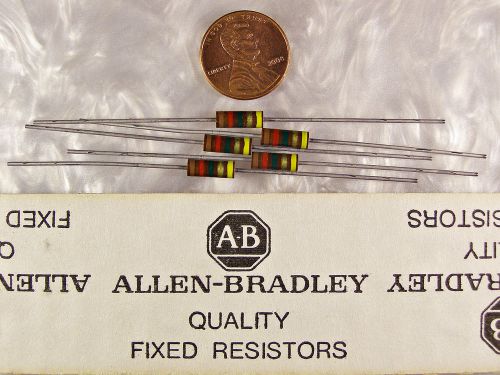 5 Allen Bradley 1.2M ohm 1/2W Carbon Comp Resistors NOS +/-5% Tube Amps