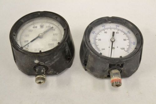 Lot 2 ashcroft assorted 0-700/1000kpa 316 4in dial 1/2in pressure gauge b302804 for sale