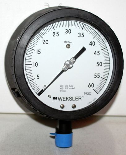 60 psi 4-1/2&#034; dial 1/2&#034; npt pressure gauge weksler for sale