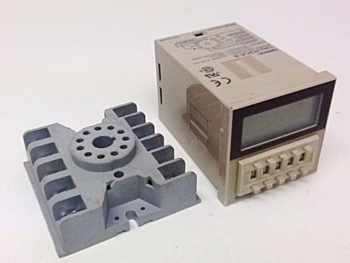 Omron H3CA-A Digital Timer Timing Relay with 27E123 Socket Base