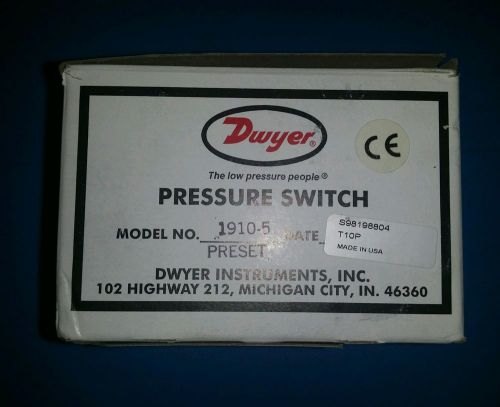 New Dwyer Series 1900 Compact Differential Pressure Switch Model# 1910-5