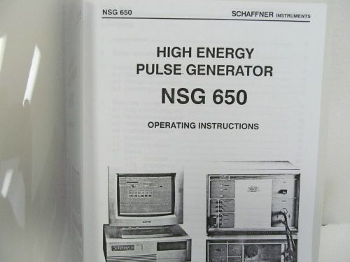 Schaffner NSG 650 High Energy Pulse Generator Operating Instructions
